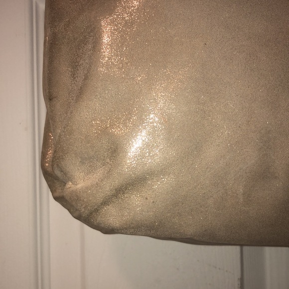 Coach Poppy Metallic Gold Champagne Leather Large Tote Bag Purse #H1281-F20441 - Picture 13 of 15